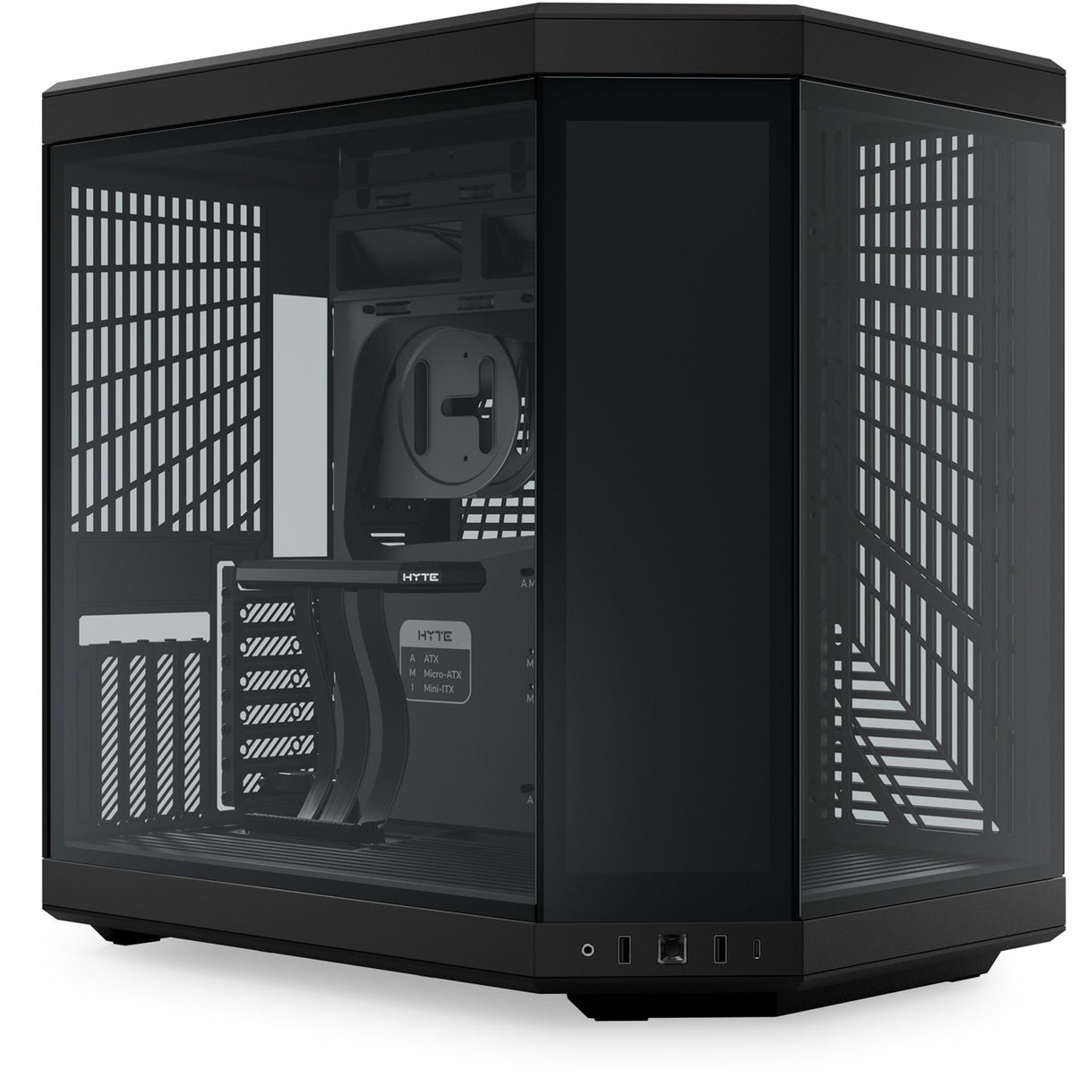 Hyte y70 touch infinite midi tårnhus (sort | 2x USB-A | 1x USB-C | hærdet glas)