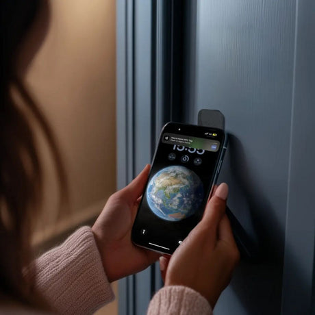 Aqara smart lock u200 lite kit elektronisk dørlås (sort, sag via gevind, bluetooth 5.1, nfc)