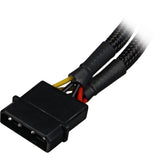 Sharkoon 5,25 4-benet (han) til 5,25 4-benet (hun) Y-power splitterkabel (sort, 6 tommer)