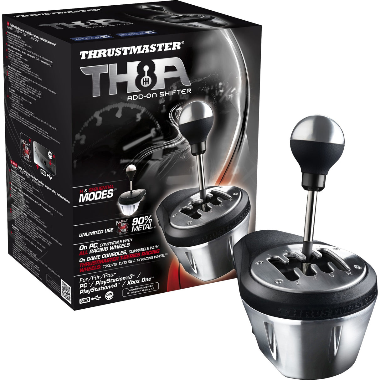 Thrustmaster TH8A Add-On Gaming Shifter (Sort Sølv, PC, PS5, PS4, Xbox Series X|S, Xbox One)
