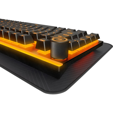 Vær stille! let monteret lydløst taktil rgb mekanisk gaming-tastatur (sort, us-layout (qwerty), lydløs taktil, 100 %, argb, pbt-dobbelt-skuds-taster)