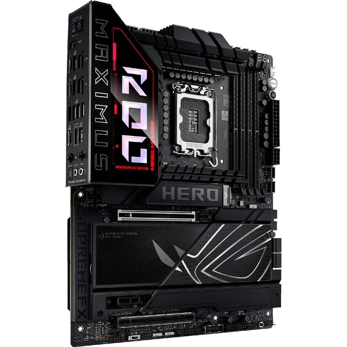 Asus Rrog Maximus Z890 Hero Socket 1851 bundkort (sort, RAID, 2,5 GB-LAN, 5 GB-LAN, Wi-Fi 7, BT, lyd, ATX)