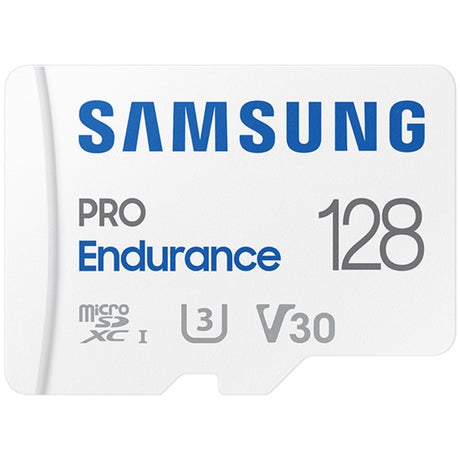 Samsung pro endurance 128 GB microSDXC (2022) hukommelseskort (hvid, UHS-I U3, klasse 10, V30, inkl. SD-adapter)