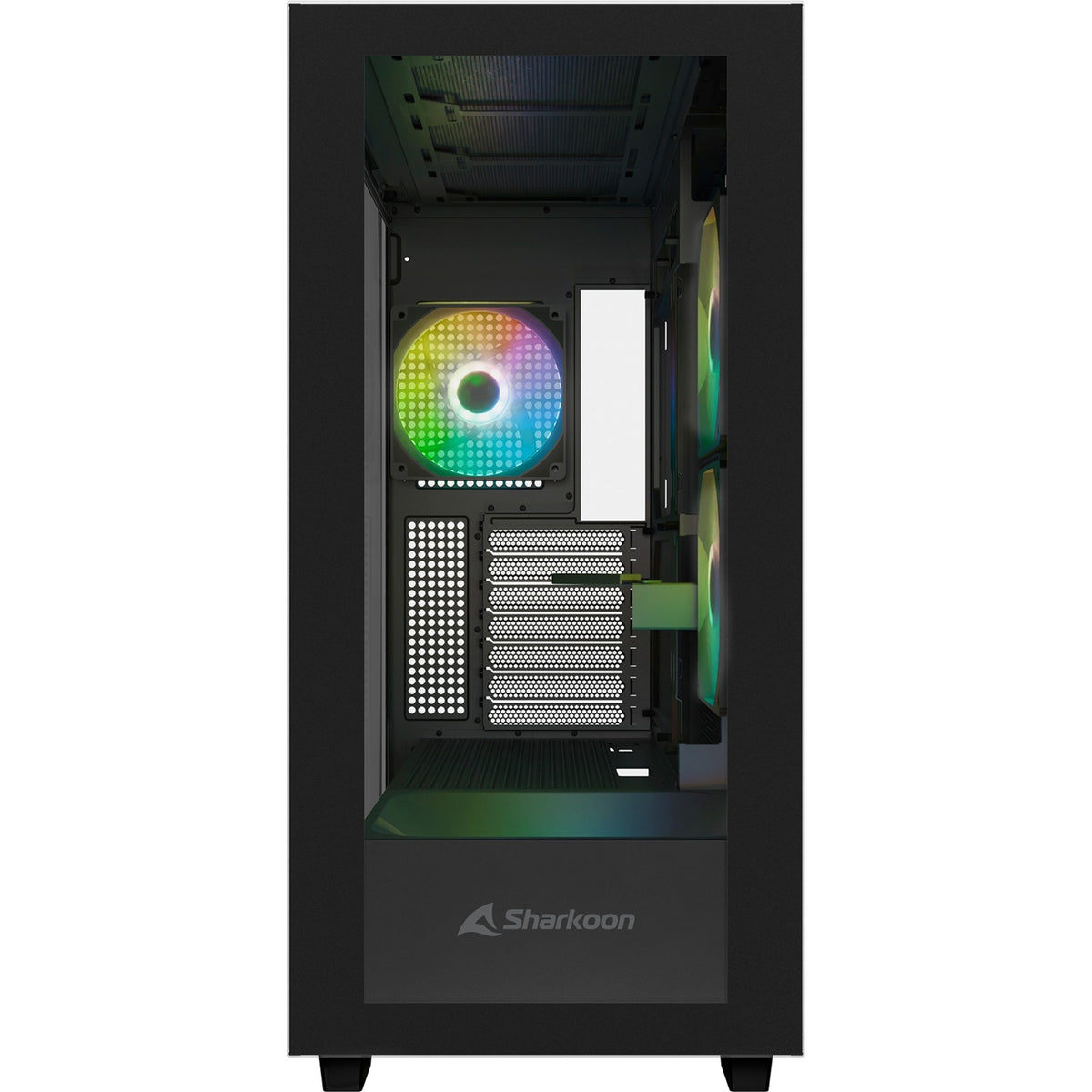 Sharkoon rebel c60 rgb midi tårnhus (sort | 2x usb-a | 1x usb-c | rgb | hærdet glas)