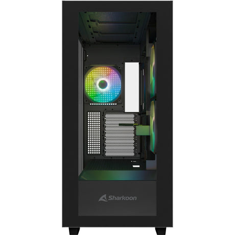 Sharkoon rebel c60 rgb midi tårnhus (sort | 2x usb-a | 1x usb-c | rgb | hærdet glas)