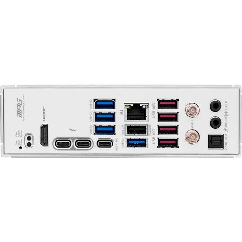 MSI MPG Z890 Edge Ti WiFi Socket 1851 bundkort (RAID, 5GB-LAN, WLAN, BT, Lyd, ATX)