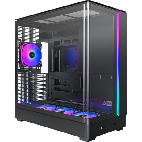 Montech king 45 pro midi tårnhus (sort | 2x USB-A | 1x USB-C | RGB | vindue)