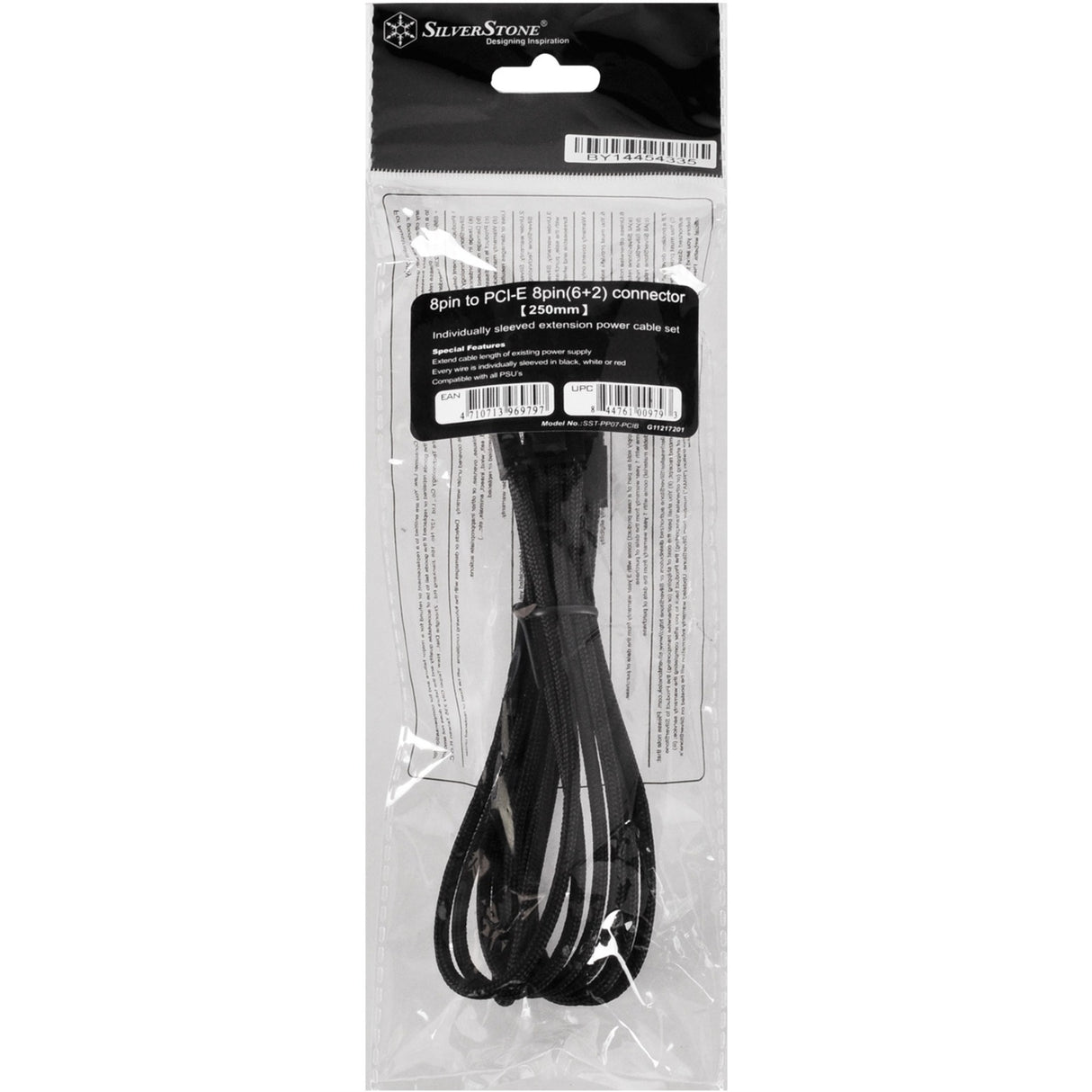 Silverstone forlængerkabel sst-pp07-pcib (sort, 25 centimeter, pp07-pcib)