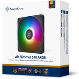 Silverstone air slimer 140 argb kabinet blæser (sort, 140 x 15 x 140 mm, pwm)
