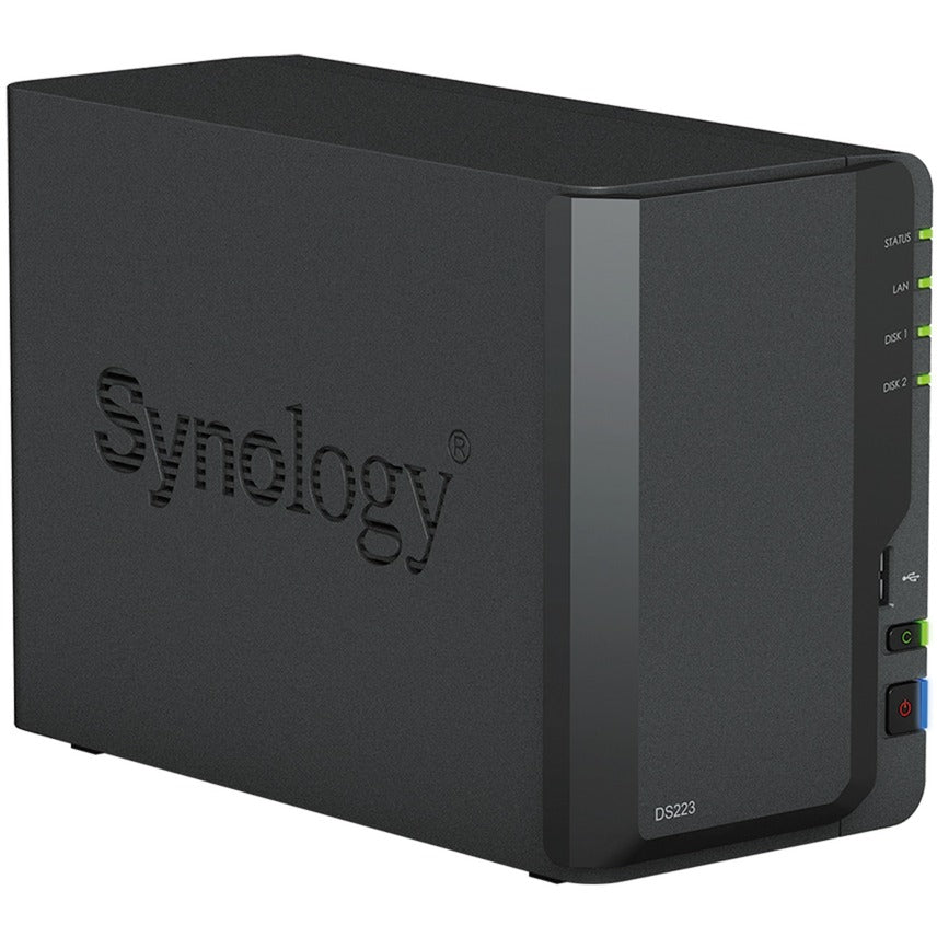 Synology diskstation ds223 nas (sort, 1x 1 GB LAN, 3x USB 3.2 gen 1)