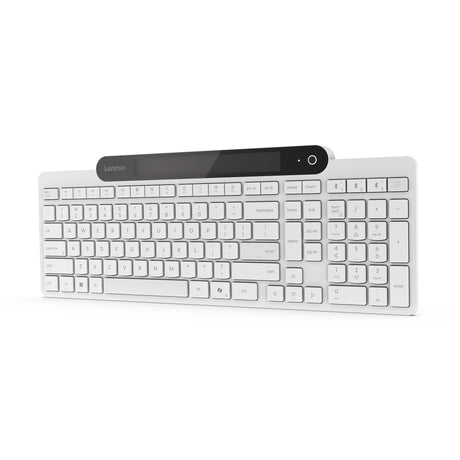 Lenovo 800 selvoplader Bluetooth-tastatur (hvidt, amerikansk layout (QWERTY), stempel, 100 %, stempelafbryder, Bluetooth 5.1, USB-C)