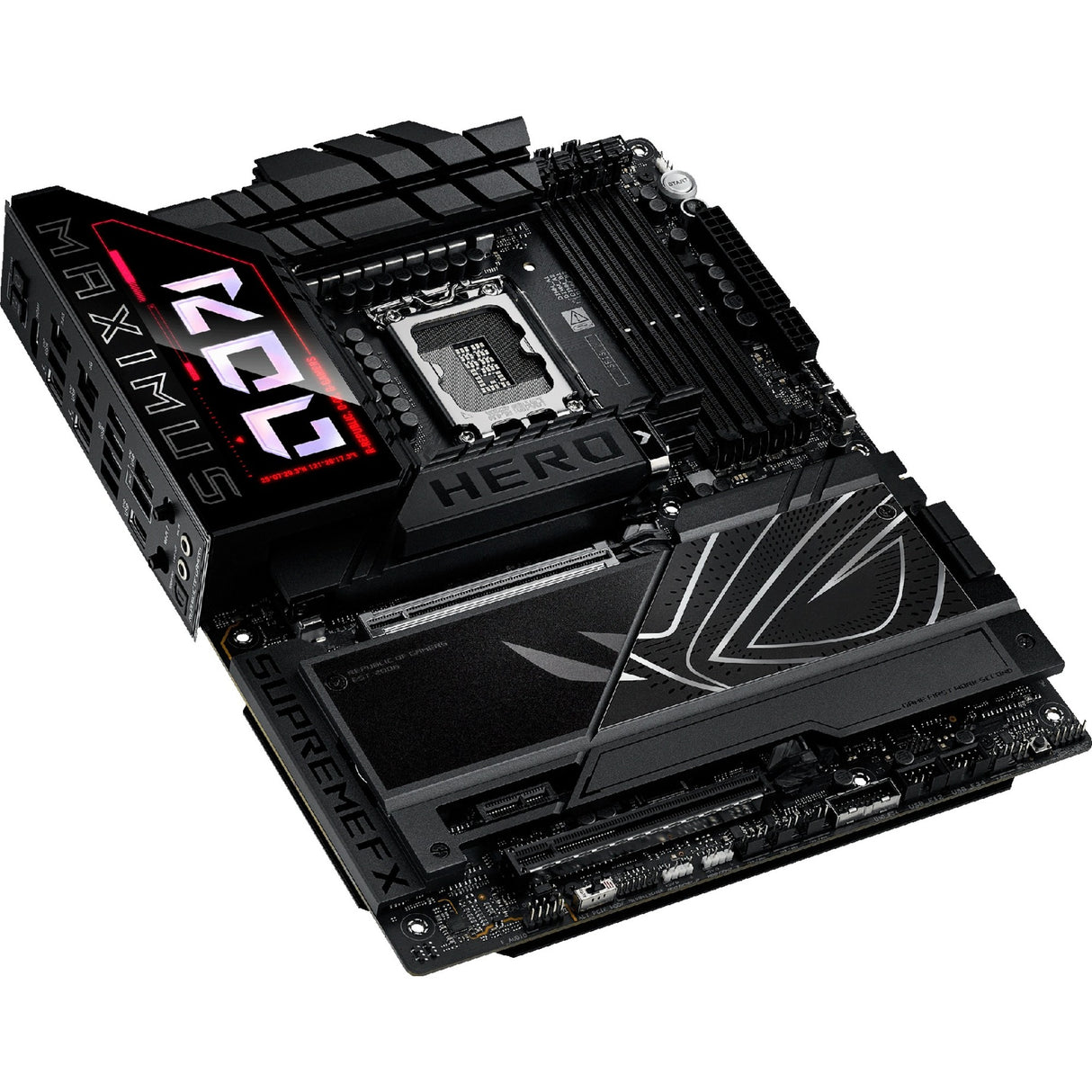 Asus Rrog Maximus Z890 Hero Socket 1851 bundkort (sort, RAID, 2,5 GB-LAN, 5 GB-LAN, Wi-Fi 7, BT, lyd, ATX)