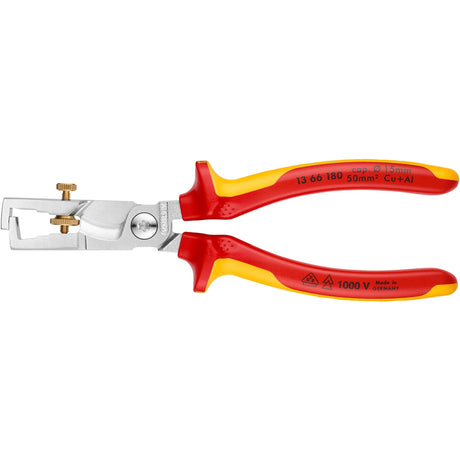 Knipex afisoleringstang strix 13 66 180 vde (rød gul, længde 180 mm, med riflet skrue)