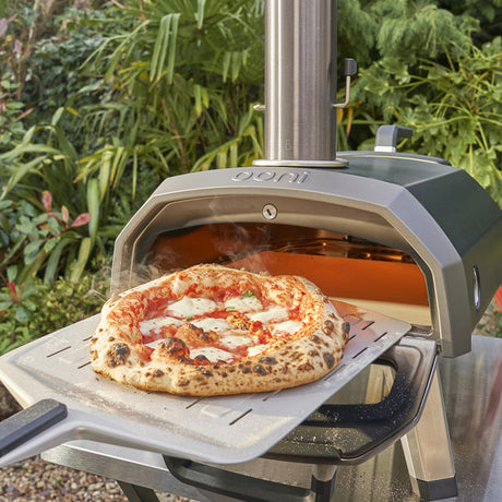 Ooni karu 2 multibrænds pizzaovn pizzaovn (sort rustfrit stål, 12'' pizza, træ, kul og gas)