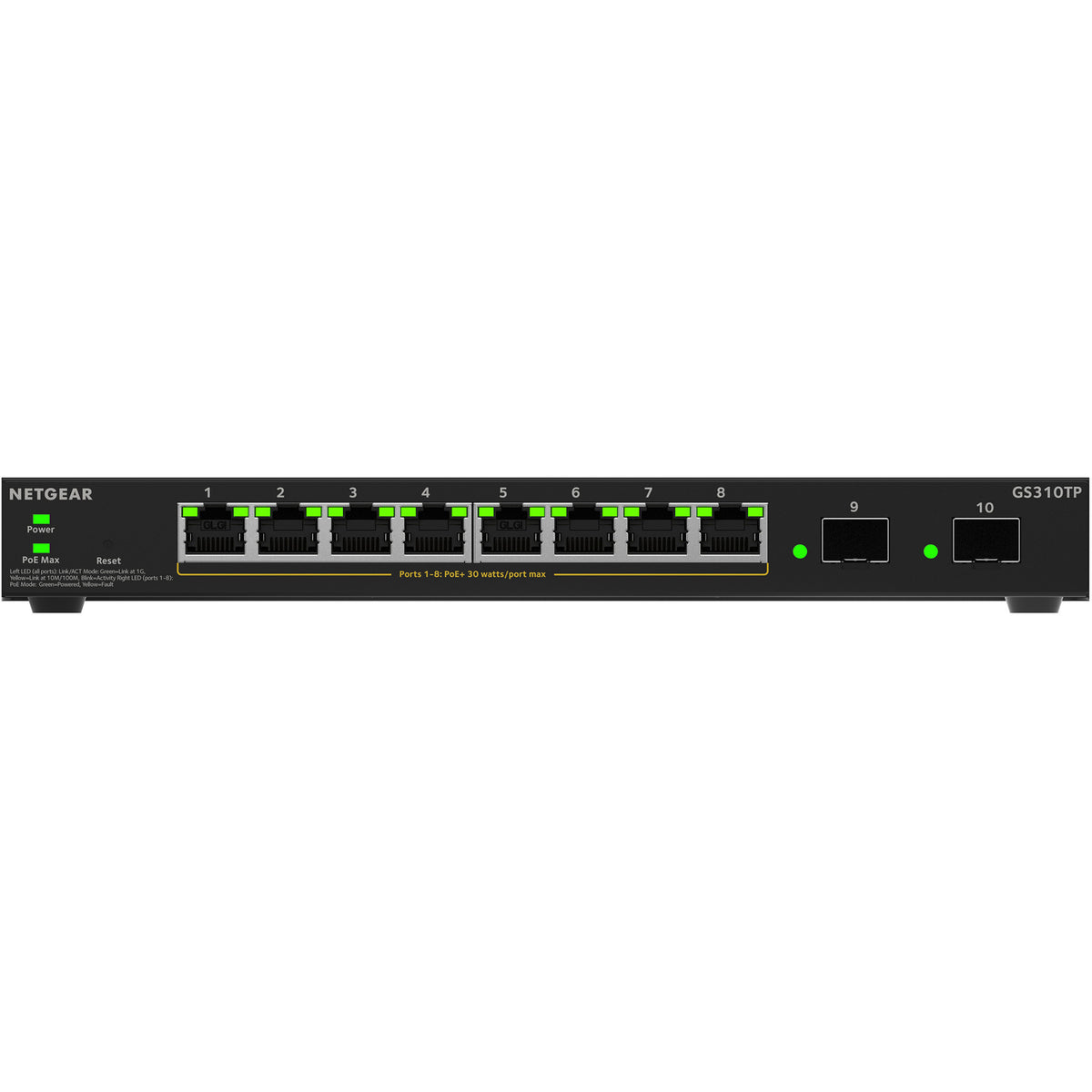Netgear gs310tpv2 switch (sort, 55w poe budget)