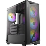 Antec ax67 argb midi tårnhus (sort | 3x usb-a | hærdet glas)