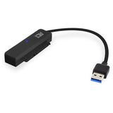 Aktiver tilslutningsmuligheder USB-adapterkabel til 2.5 SATA HDD SSD (sort, USB 3.2 (5 Gbit s))