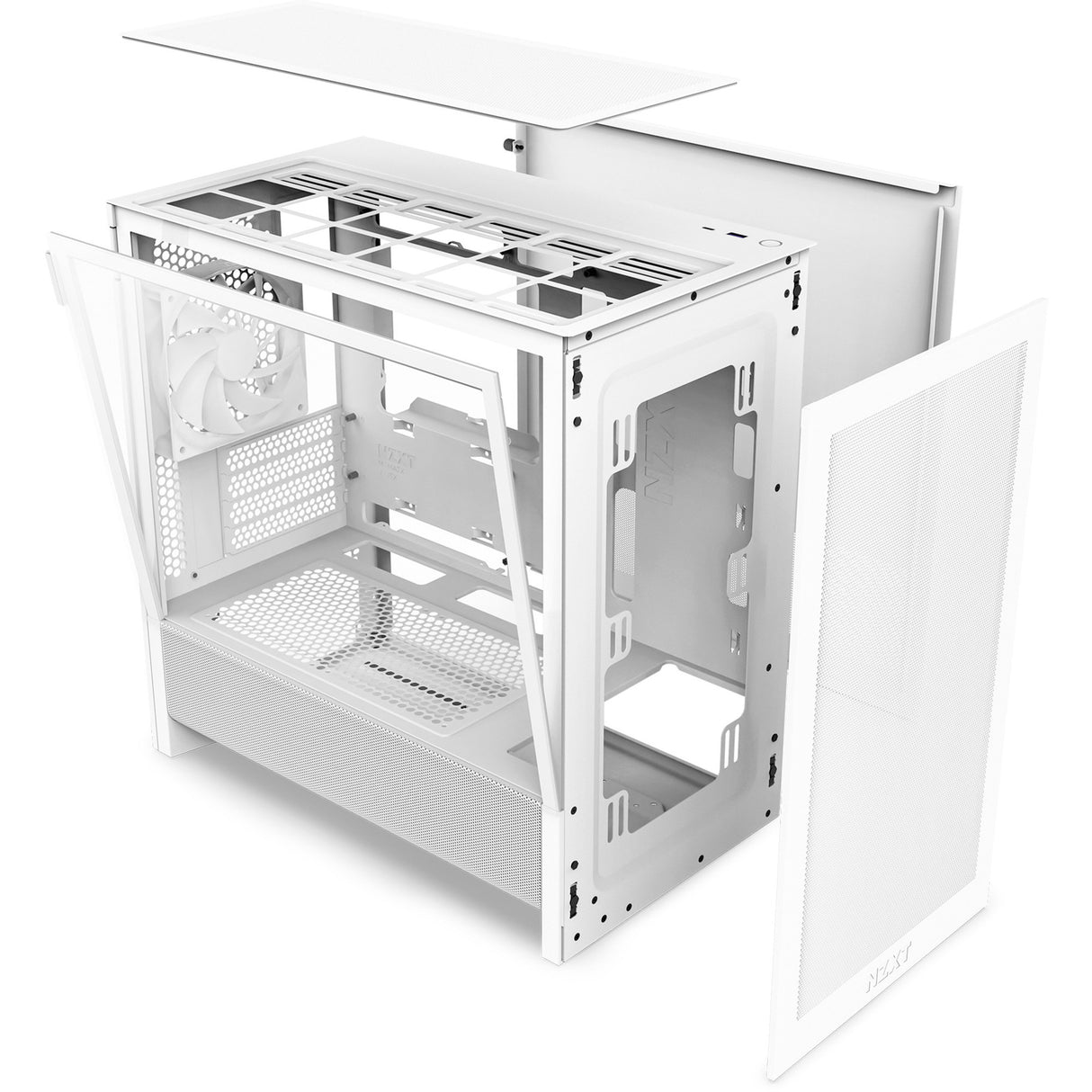 Nzxt h3 flow midi tårnhus (hvid (mat) | 1x USB-A | 1x USB-C | hærdet glas)