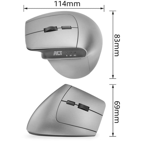 Akt trådløs ergonomisk mus med Bluetooth og USB-C USB-A