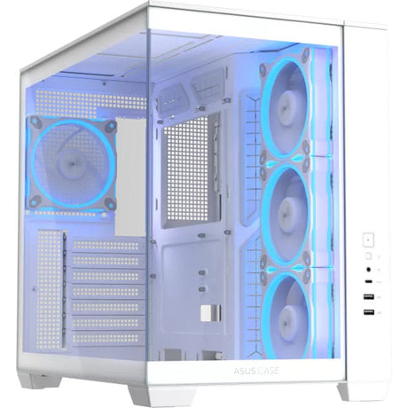 Asus a32 plus midi tårnhus (hvid | 2x USB-A | 1x USB-C | RGB | hærdet glas)