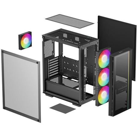 Deepcool Matrexx 55 V4 C Midi Tower-hus (sort | 1x USB-A | 1x USB-C | RGB | Vindue)