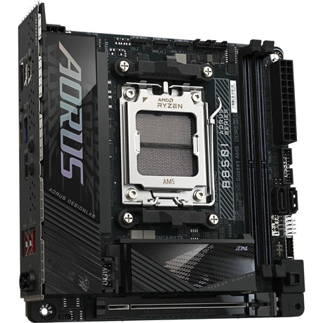 Gigabyte B850i Aorus Pro Socket AM5 bundkort (sort, RAID, 2,5 GB-LAN, Wi-Fi 7, BT, lyd, Mini-ITX)