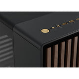 Fractal design nord midi tårnhus (sort træ farve | 2x USB-A | 1x USB-C | hærdet glas)