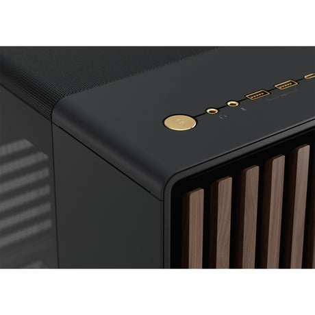 Fractal design nord midi tårnhus (sort træ farve | 2x USB-A | 1x USB-C | hærdet glas)