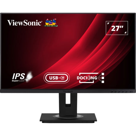 Viewsonic vg2756-4k dockingmonitor 27 (sort (mat), 1x HDMI, 1x skærmport, USB-C, USB-A, USB-B, lyd)