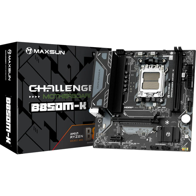 Maxsun MS-Challenger B850M-K Socket AM5 bundkort (sort, RAID, GB-LAN, lyd, µATX)