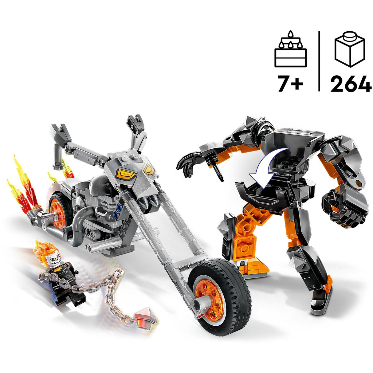 Lego marvel - ghost rider mech motorcykel byggelegetøj (76245)