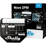 Shelly qubino wave 14:00 relæ (sort, 2-kanal, z-wave)