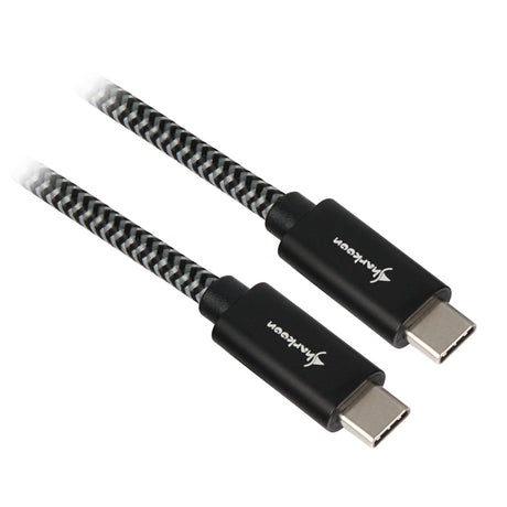 Sharkoon USB 3.2-kabel, USB-C > USB-C (sort grå, 0,5 meter)