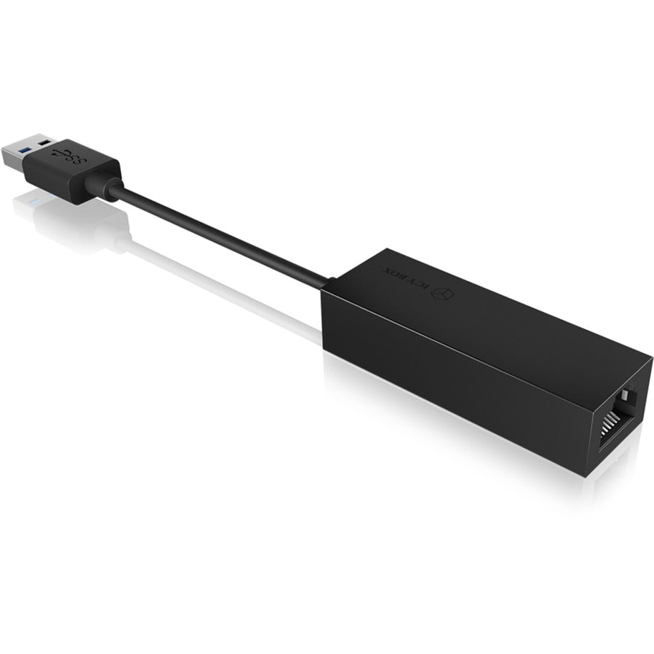 Icy box ib-ac501a, USB 3.0 > RJ-45 adapter (sort)