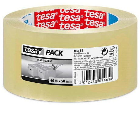 Tesa emballagetape standard 66m x 48mm farveløs