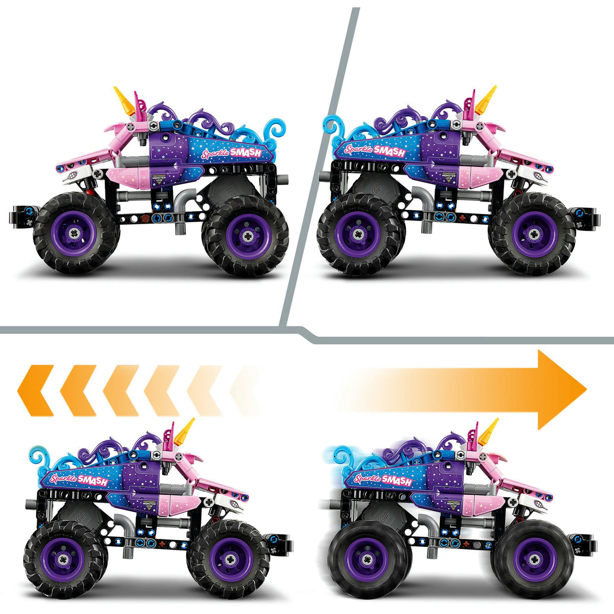 Lego Technic 42220 Monster Jam Sparkle Smash Træk tilbage