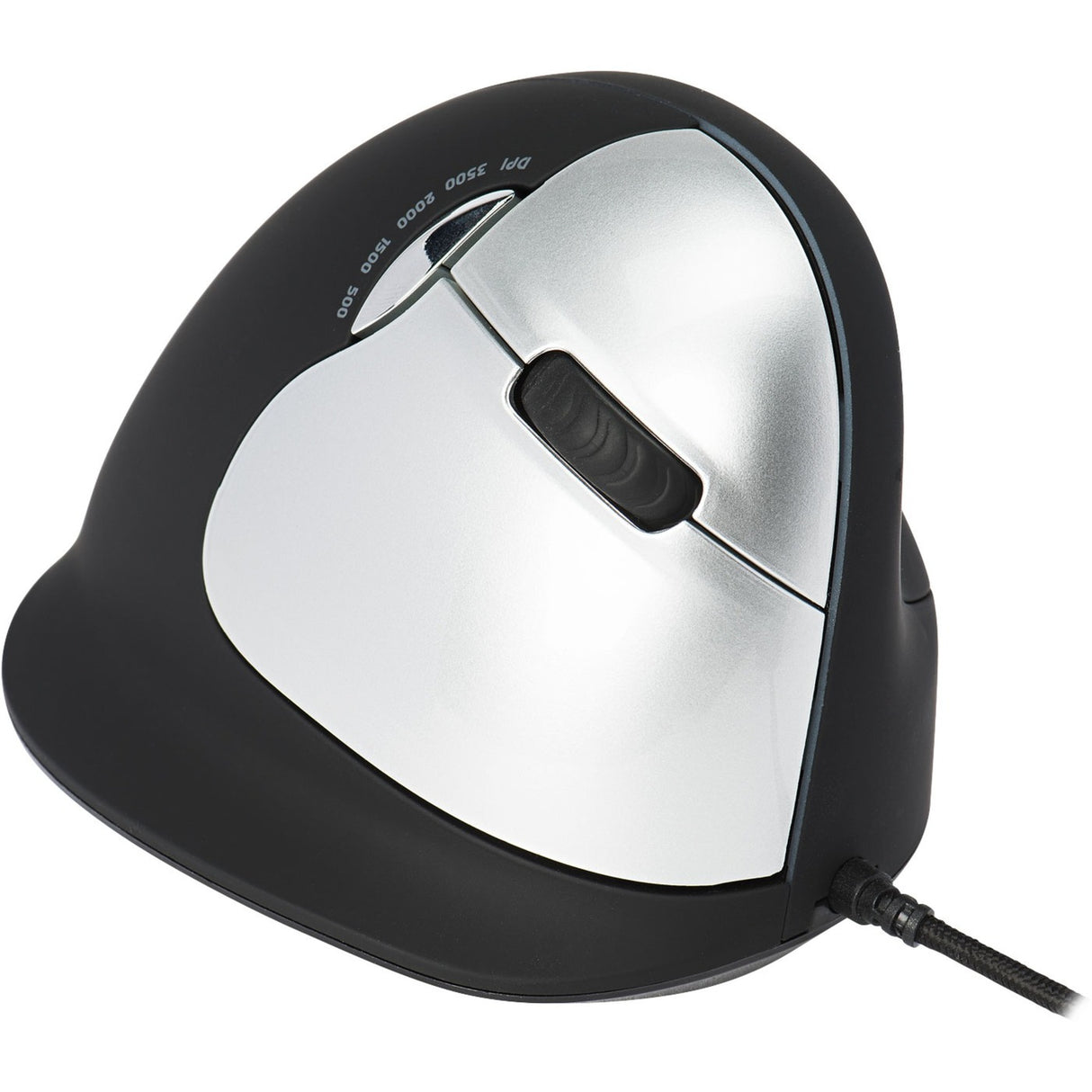 R-go tools he break ergonomische muis (zwart zilver, 2400dpi, rechts, large (handlengte boven de 185mm))