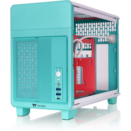 Thermaltake tr100 mint strawberry mini tower behuizing (mint bes | 2x usb-a | 1x usb-c)
