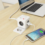 Allocacoc powercube forlænget | wifi | strømskinne strømskinne (hvid grå, Belgien | Frankrig)