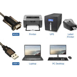 Aktiv tilslutning USB til seriel konverter (grundlæggende version) adapter (sort)