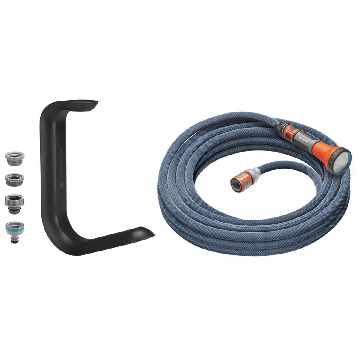 Gardena tekstilslange liano xtreme 10 m sæt, med liano tapfix (mørkegrå orange)