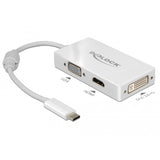 Delock USB-C > VGA HDMI DVI-adapter (hvid, 0,13 meter)