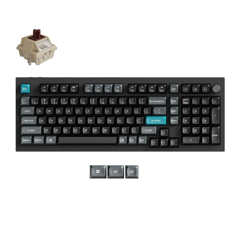 Keychron q5 ultra-m3 8k trådløst brugerdefineret mekanisk tastatur (sort, us-layout (qwerty), silke pom brown, 96%, rgb, hot swap, 8k, 2,4 ghz | bluetooth 5.2 | usb-c)
