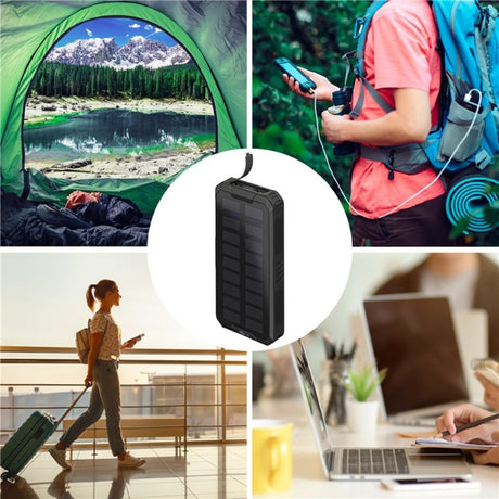 Goobay udendørs solenergibank 20.000 mah med strømforsyningsbank (sort)