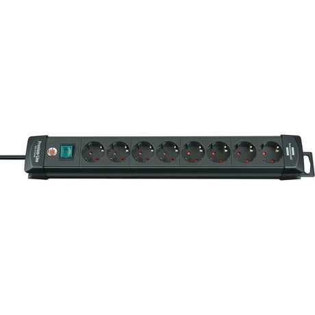 Brennerstuhl premium-line forlængerstik 8-vejs strømskinne (sort, 1951180100)