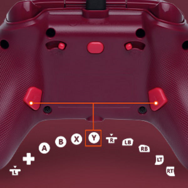Powera advantage controller med kabel til xbox-serien x|s - red fire (rød, xbox-serien x|s, xbox one, pc)