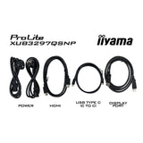 Iiyama prolite xub3297qsnp-b1 32 skærm (sort, HDMI, 2x skærmport, 2x USB-A, 2x USB-C, RJ-45)