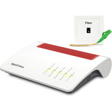 Fritz! box 5590 fiber edition international router (hvid rød, mesh wi-fi)