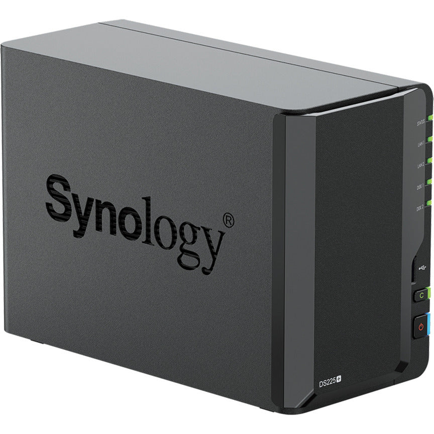 Synology diskstation ds225+ nas (sort, 1x 1GB LAN, 1x 2,5GB LAN, 2x USB 3.2 gen 1)