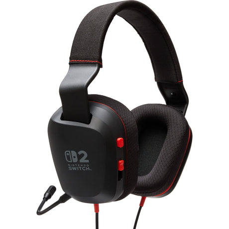 Powera kablet stereoheadset til Nintendo Switch 2 over-ear gaming headset (sort rød, Nintendo Switch 2, Nintendo Switch – OLED-model, Nintendo Switch, Nintendo Switch Lite)